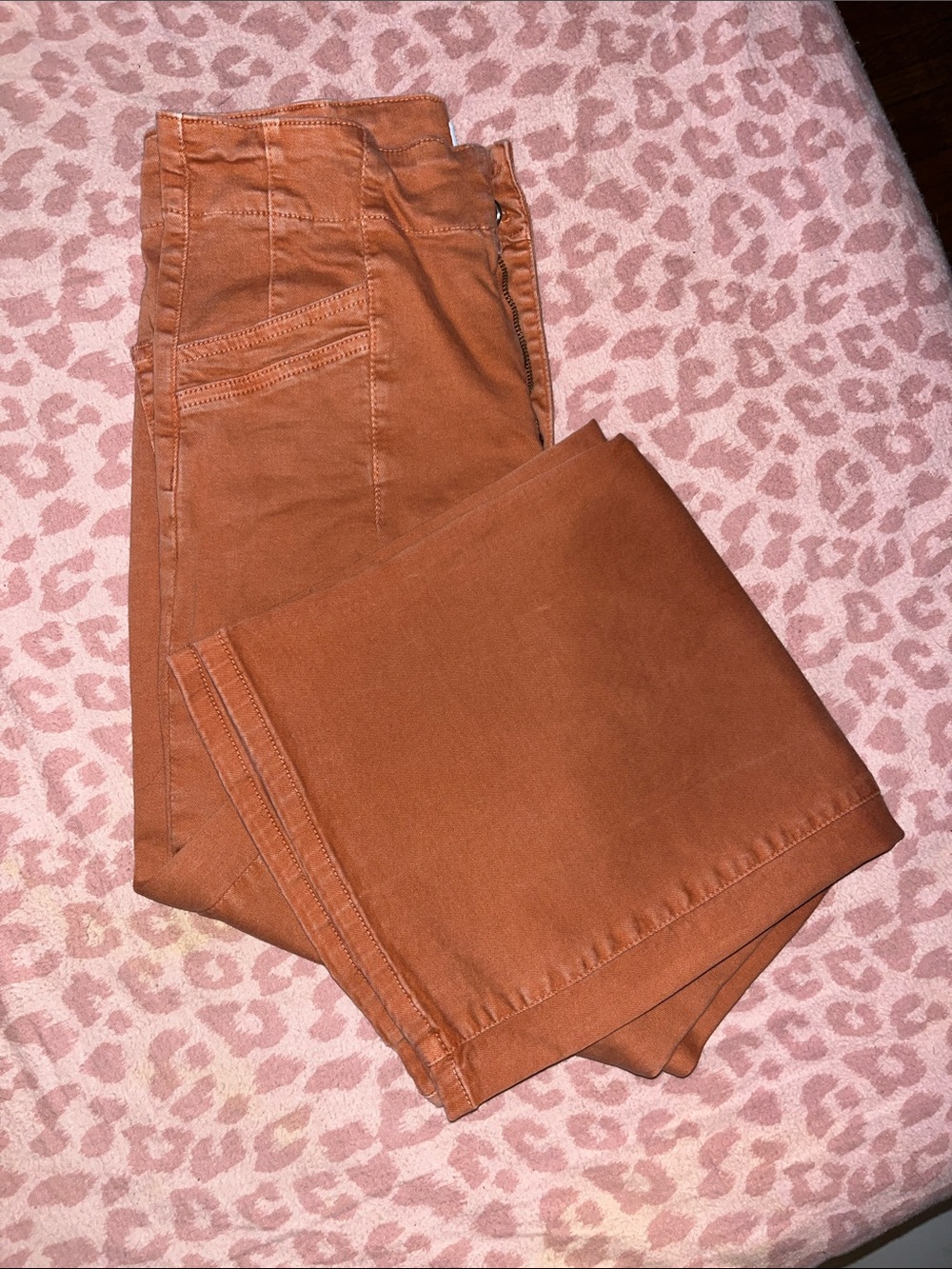 Women's Flare Jeans in Rust Orange - Wide Leg Style